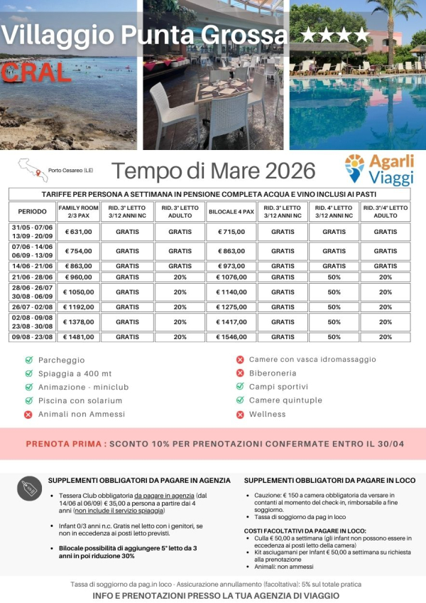 Villaggio Punta Grossa**** - Porto Cesario (LE)