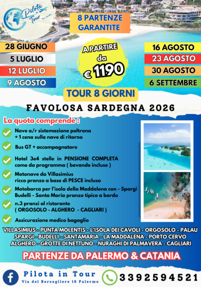 Tour 8 giorni - Sardegna 2026