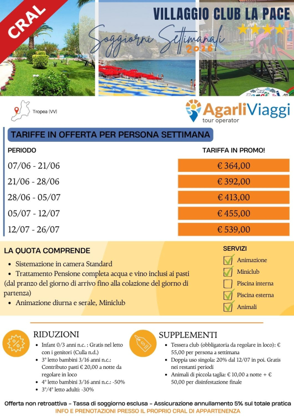 Villaggio Club La Pace**** - Tropea (VV)