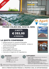 Tus' Hotel**** - Castel di Tusa (ME)   Capodanno 2027