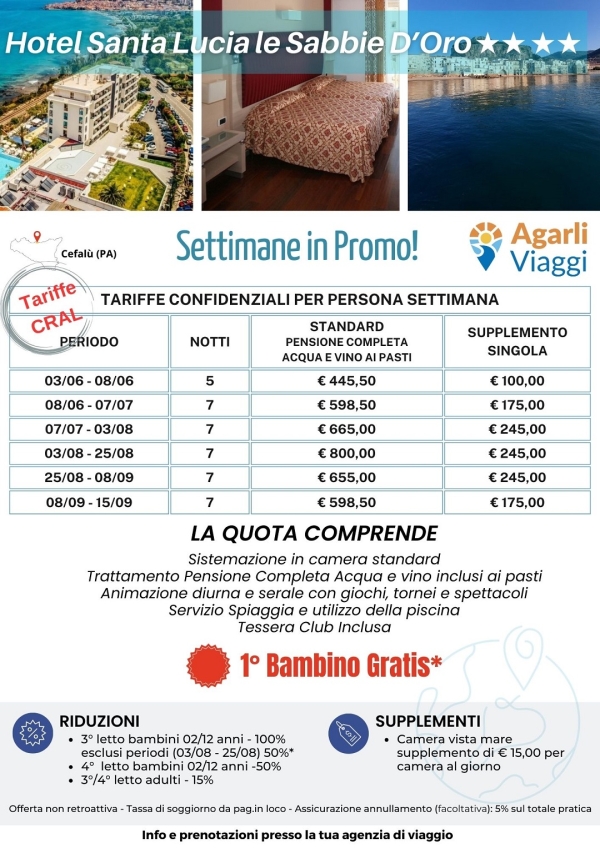 Hotel Santa Lucia Sabbie D'Oro**** Settimana Promo
