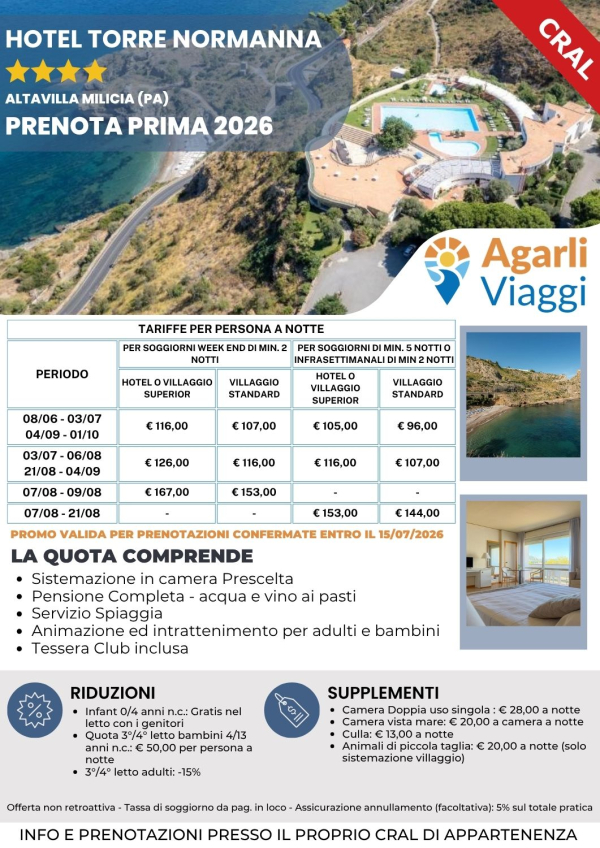 Hotel Torre Normanna**** - Altavilla Milicia (PA)    prenota prima