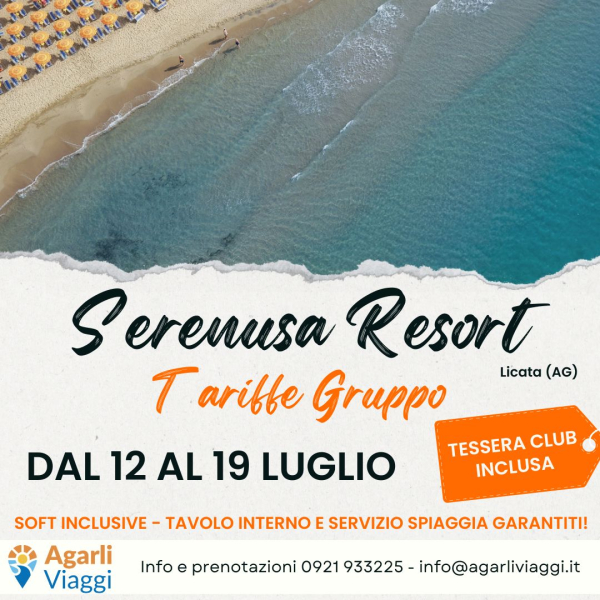 Serenusa Resort - Licata (AG) Tariffe Gruppo