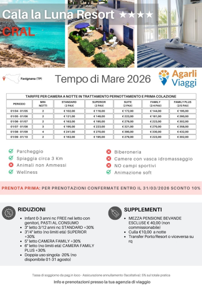Cala La Luna Resort**** - Favignana (TP)