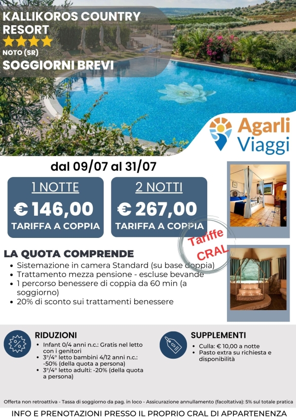 Kallikoros Country Resort**** - Soggiorni Brevi