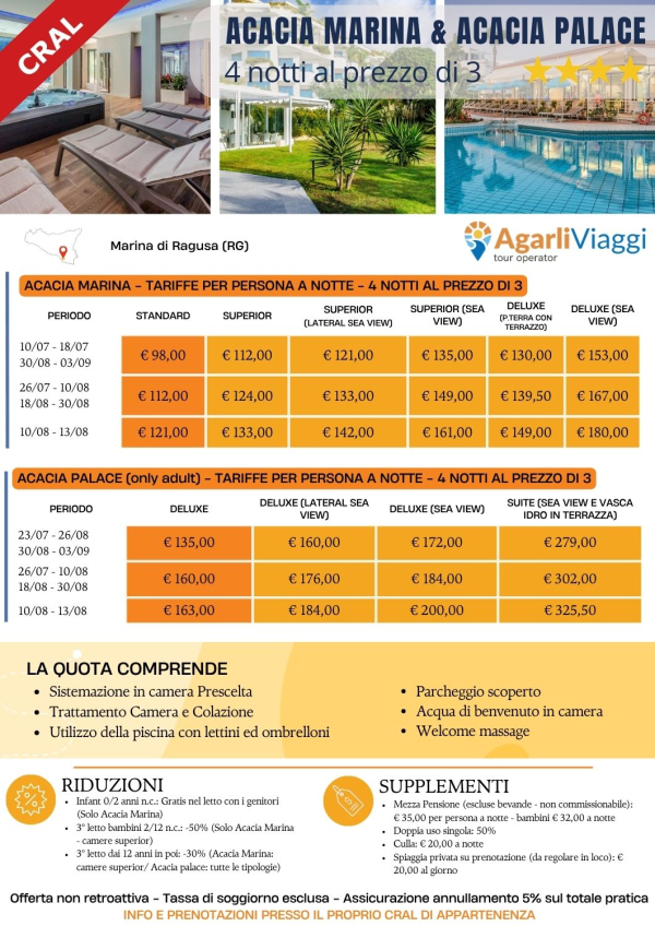 Acacia Marina &amp; Acacia Palace**** - Marina di Ragusa (RG)