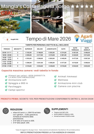 Mangia's Costa Ragusa Borgo***** - Scoglitti (RG)