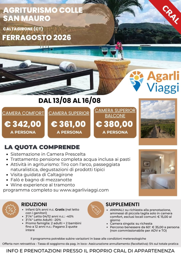 Agriturismo Colle San Mauro - Caltagirone (CT)    Ferragosto 2026