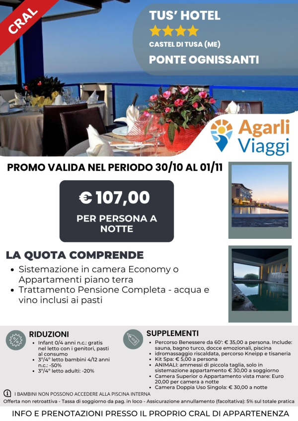 Tus' Hotel**** - Castel di Tusa (MA)   Ponte Ognissanti