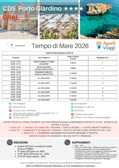 CDS Porto Giardino **** - Monopoli (BA)