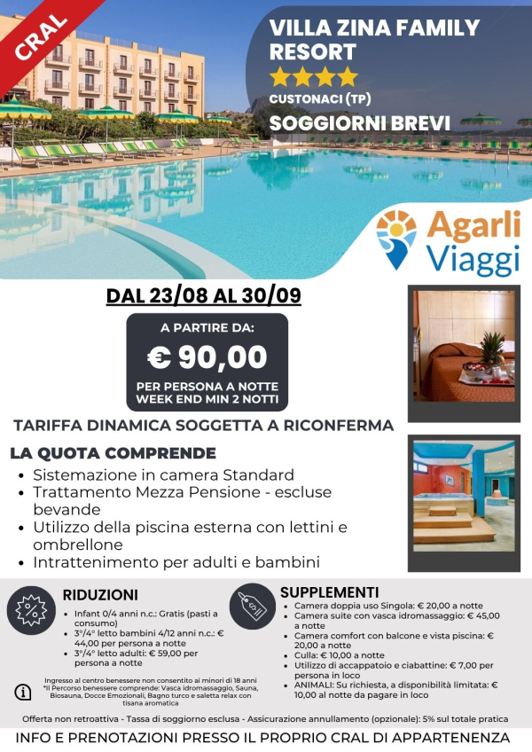 Villa Zina Family Resort**** - Custonaci (TP)