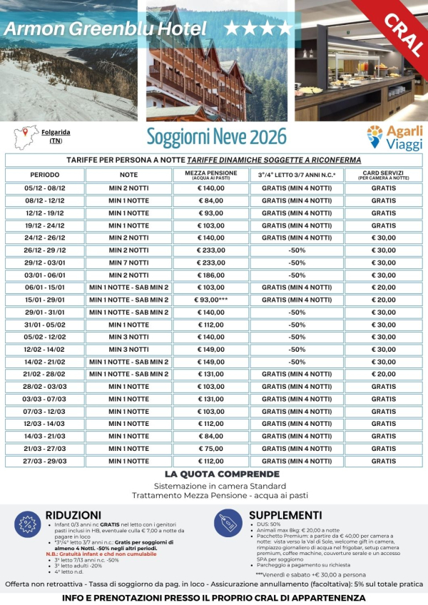 Armon Greenblu Hotel **** - Folgarida (TN)